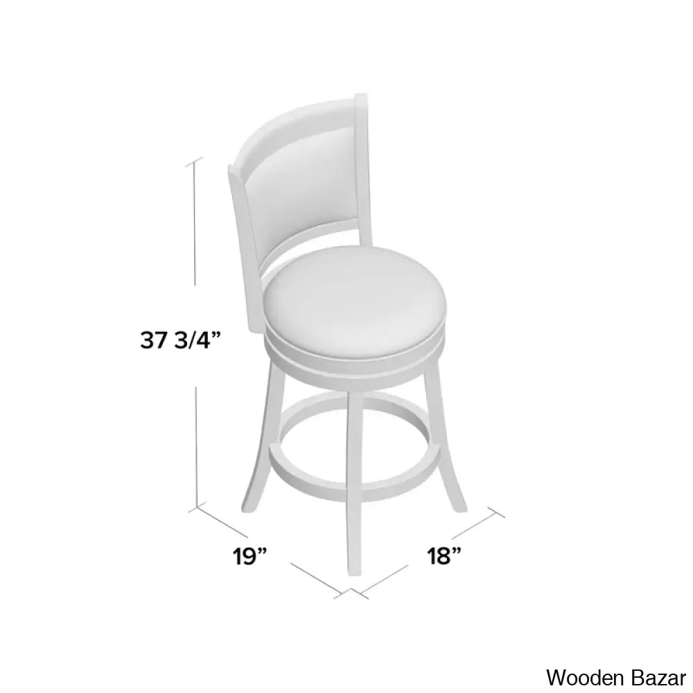 Ledas Swivel Upholstered Counter And Bar Stool With Solid Wood Frame