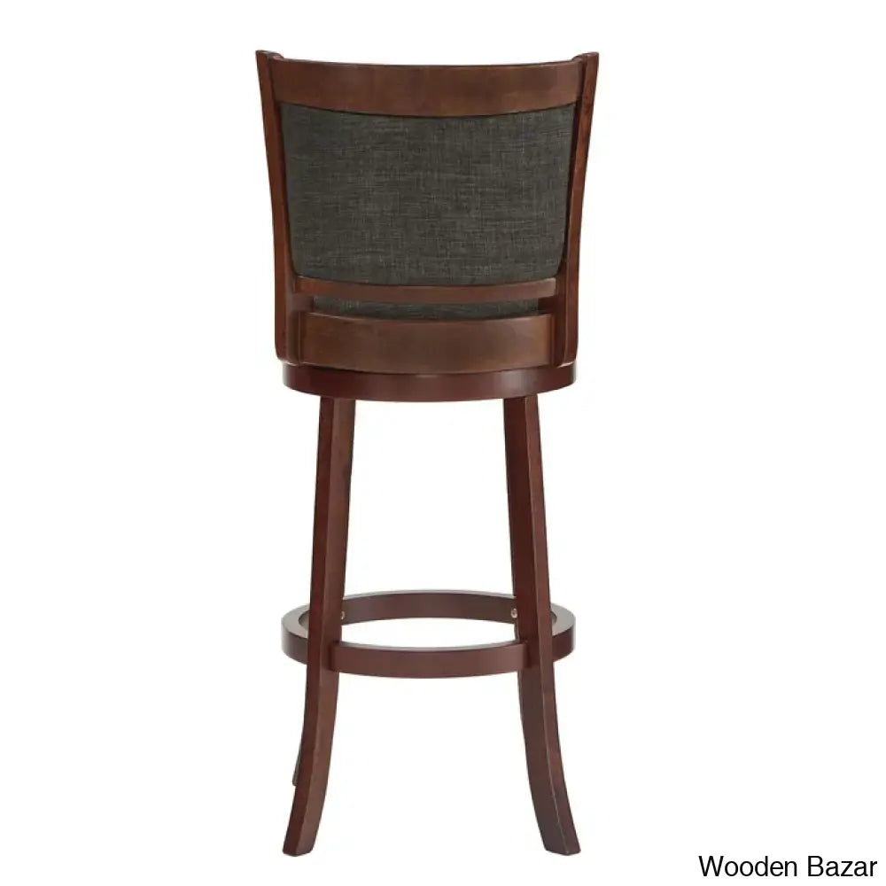 Ledax Swivel Upholstered Counter And Bar Stool (Set Of 2) - Wooden Bazar