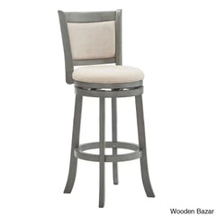 Ledax Swivel Upholstered Counter And Bar Stool (Set Of 2) - Wooden Bazar