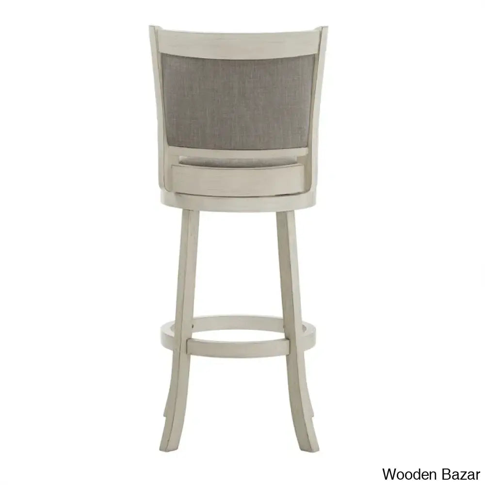 Ledax Swivel Upholstered Counter And Bar Stool (Set Of 2) - Wooden Bazar