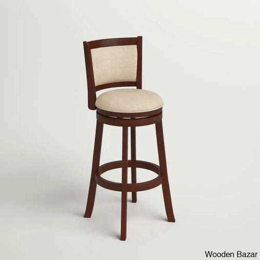 Ledax Swivel Upholstered Counter And Bar Stool (Set Of 2) - Wooden Bazar