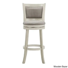 Ledax Swivel Upholstered Counter And Bar Stool (Set Of 2) - Wooden Bazar