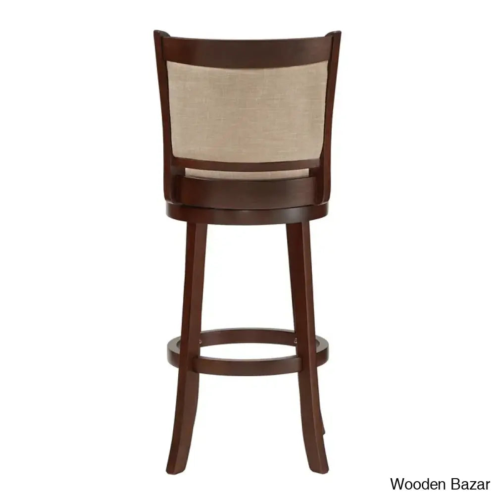 Ledax Swivel Upholstered Counter And Bar Stool (Set Of 2) - Wooden Bazar