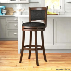 Ledax Swivel Upholstered Counter And Bar Stool (Set Of 2) - Wooden Bazar