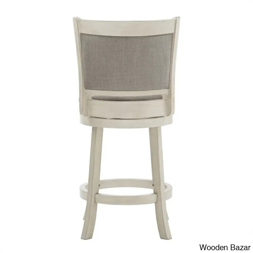 Ledax Swivel Upholstered Counter And Bar Stool (Set Of 2) - Wooden Bazar