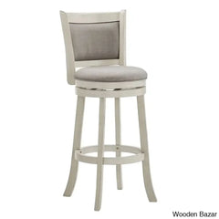 Ledax Swivel Upholstered Counter And Bar Stool (Set Of 2) - Wooden Bazar Antique Gray / Grey Linen