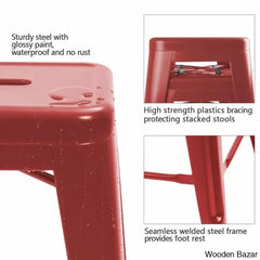 Lehmany 24’’ Counter And Bar Stool With Metal Frame (Set Of 4)