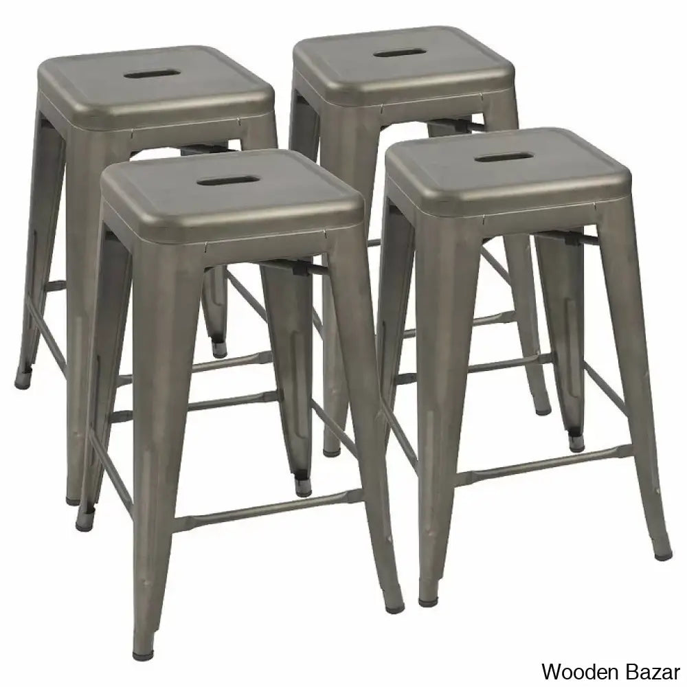 Lehmany 24’’ Counter And Bar Stool With Metal Frame (Set Of 4)