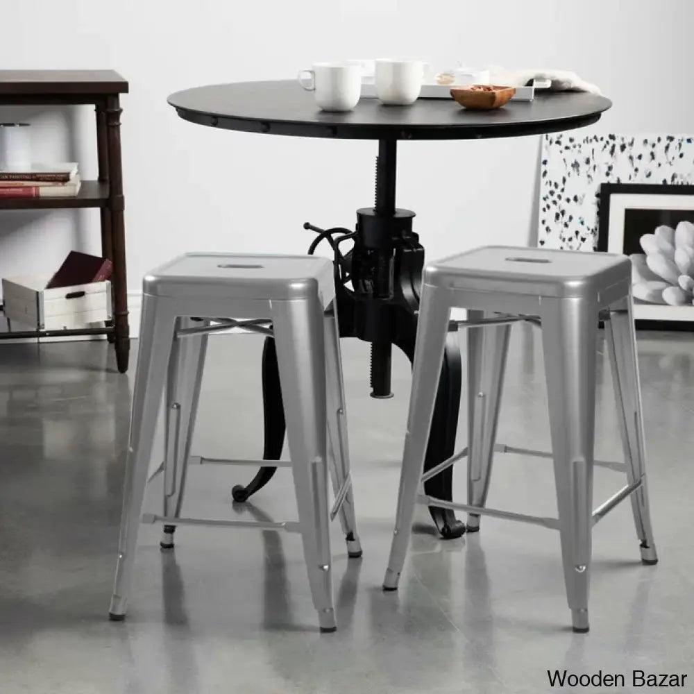 Lehmany 24’’ Counter And Bar Stool With Metal Frame (Set Of 4)