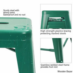 Lehmany 24’’ Counter And Bar Stool With Metal Frame (Set Of 4)