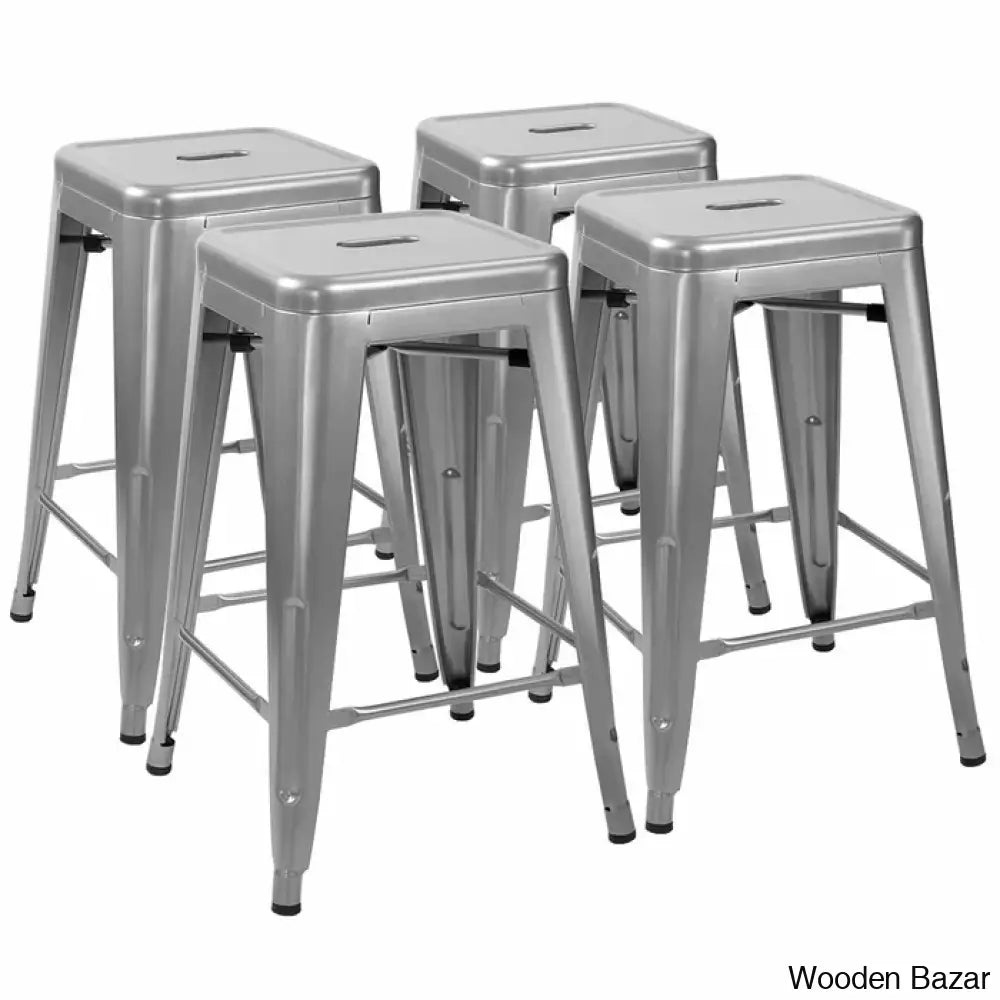 Lehmany 24’’ Counter And Bar Stool With Metal Frame (Set Of 4)