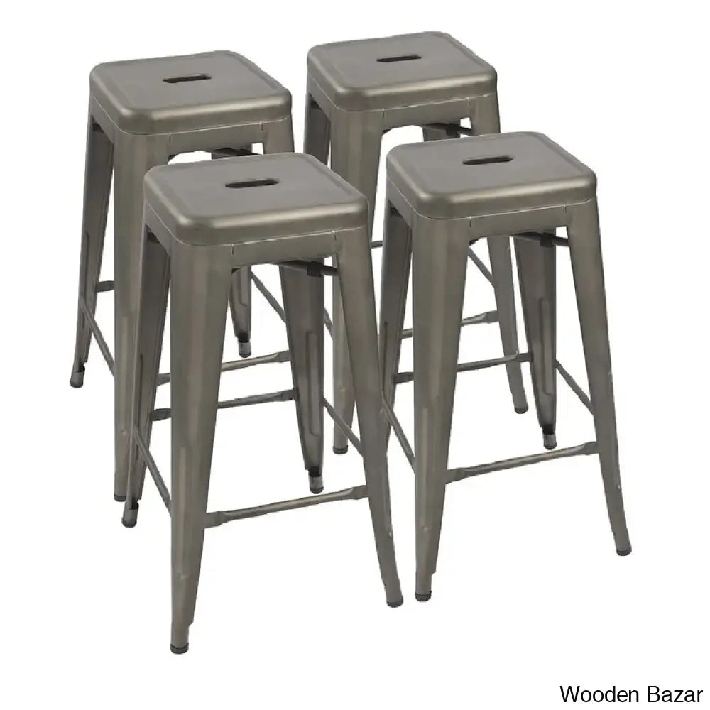 Lehmany 24’’ Counter And Bar Stool With Metal Frame (Set Of 4)