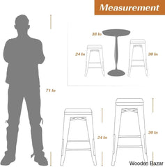 Lehmany 24’’ Counter And Bar Stool With Metal Frame (Set Of 4)