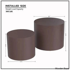 Leidingl Pedestal Nesting Coffee And Center Table