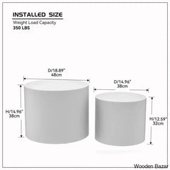 Leidingl Pedestal Nesting Coffee And Center Table