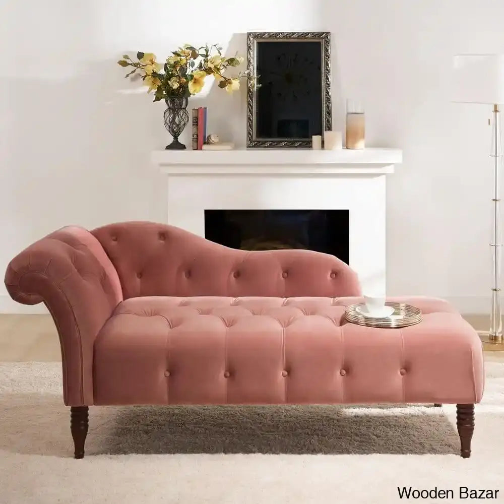 Leilani Right Arm Facing Chaise Lounge Sofa - Wooden Bazar Ash Rose