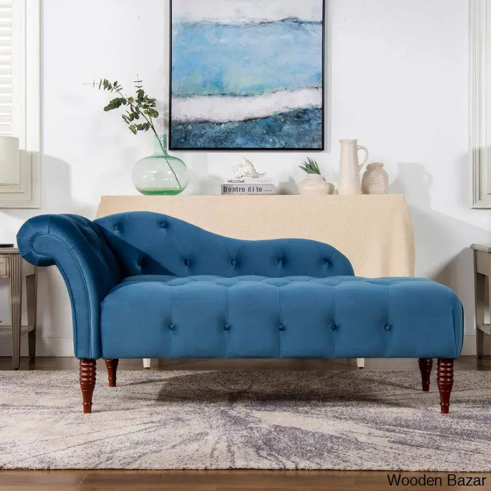 Leilani Right Arm Facing Chaise Lounge Sofa - Wooden Bazar Teal