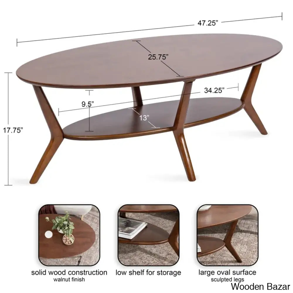 Lenovo Oval Coffee And Center Table For Living Room