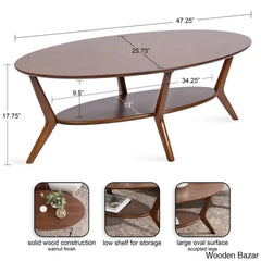 Lenovo Oval Coffee And Center Table For Living Room