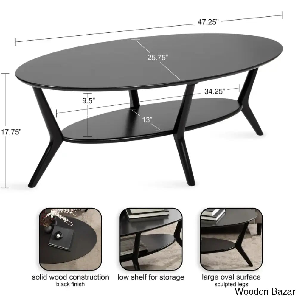 Lenovo Oval Coffee And Center Table For Living Room