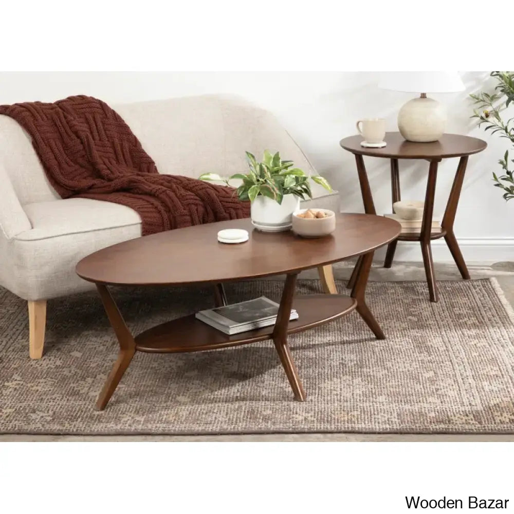 Lenovo Oval Coffee And Center Table For Living Room