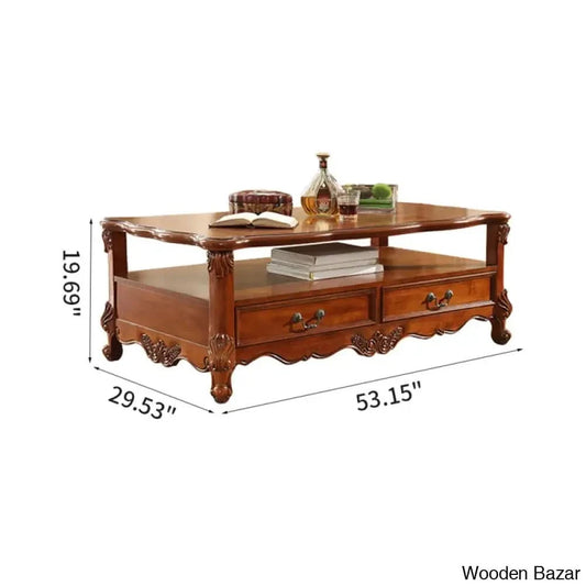 Leo American Solid Wood Storage End Table Coffee And Center
