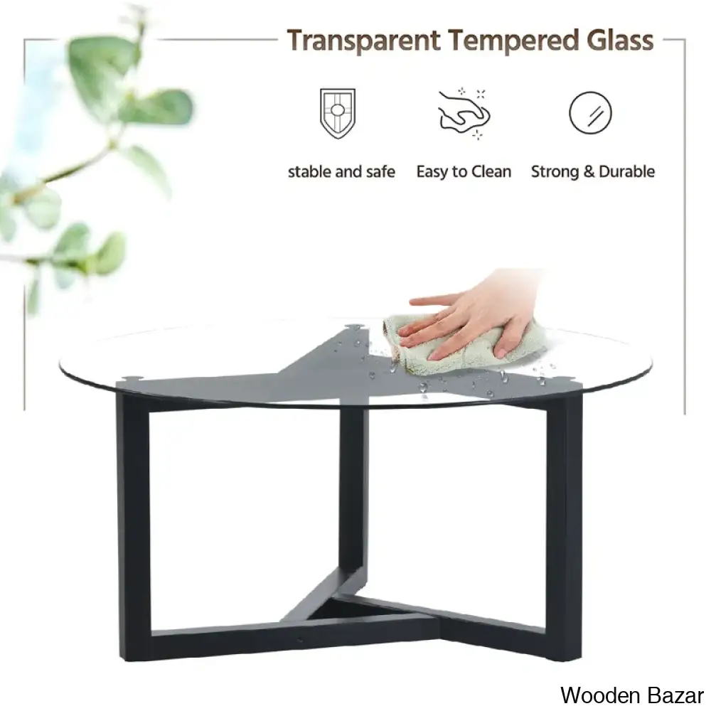 Lequitai Glass Top Coffee And Center Table