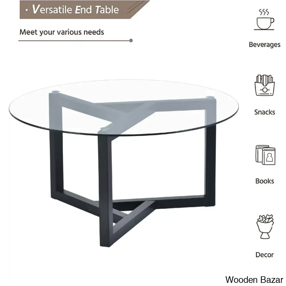 Lequitai Glass Top Coffee And Center Table