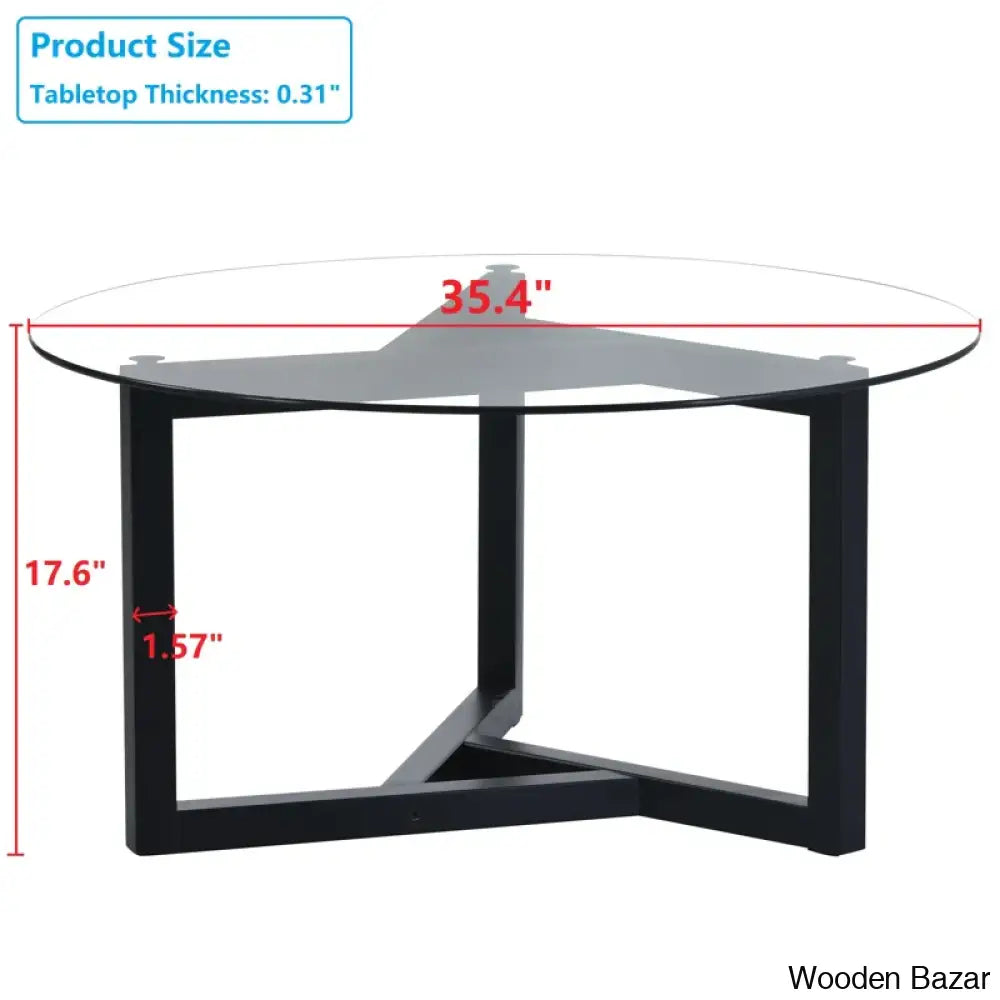 Lequitai Glass Top Coffee And Center Table