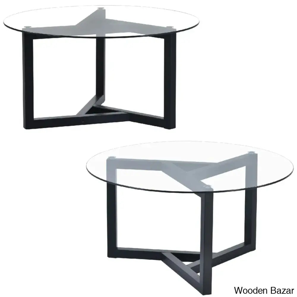 Lequitai Glass Top Coffee And Center Table