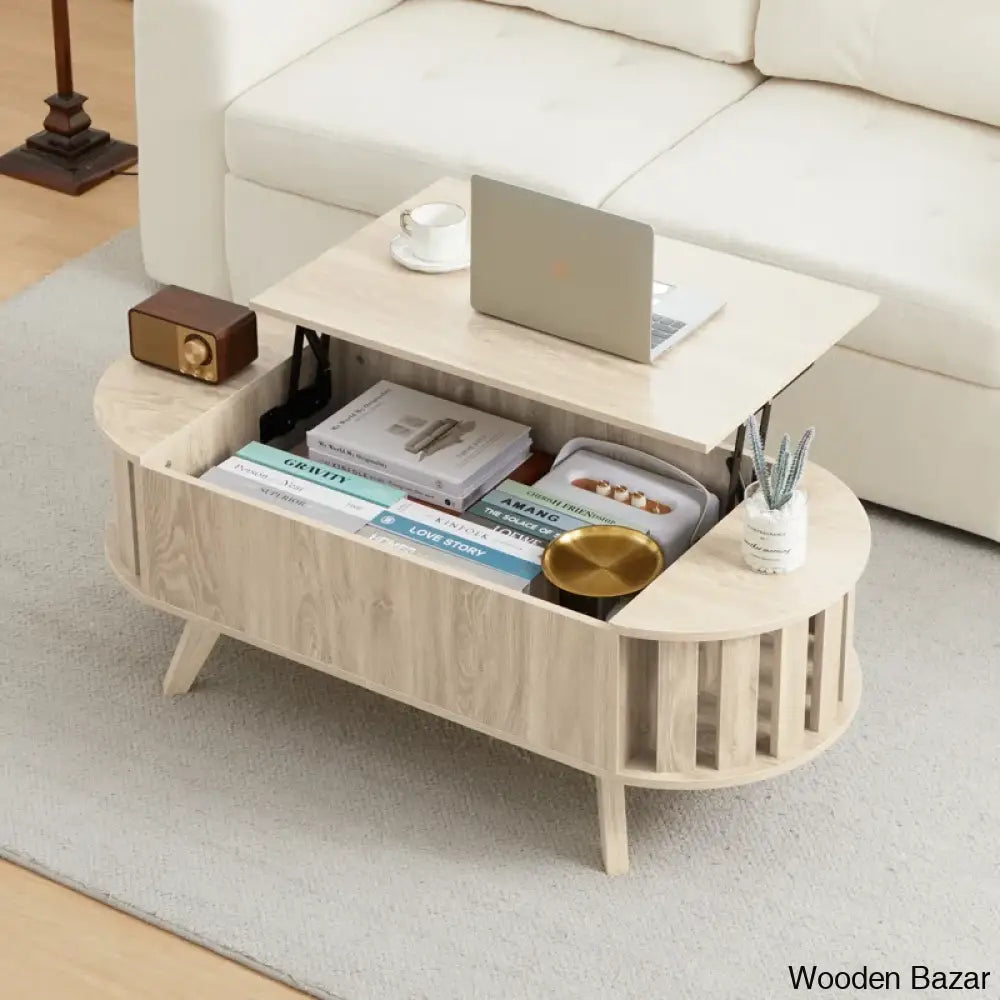 Lesagen Lift Top Coffee And Center Table With Hidden Storage