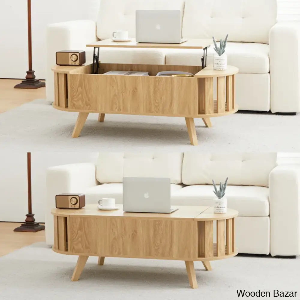 Lesagen Lift Top Coffee And Center Table With Hidden Storage