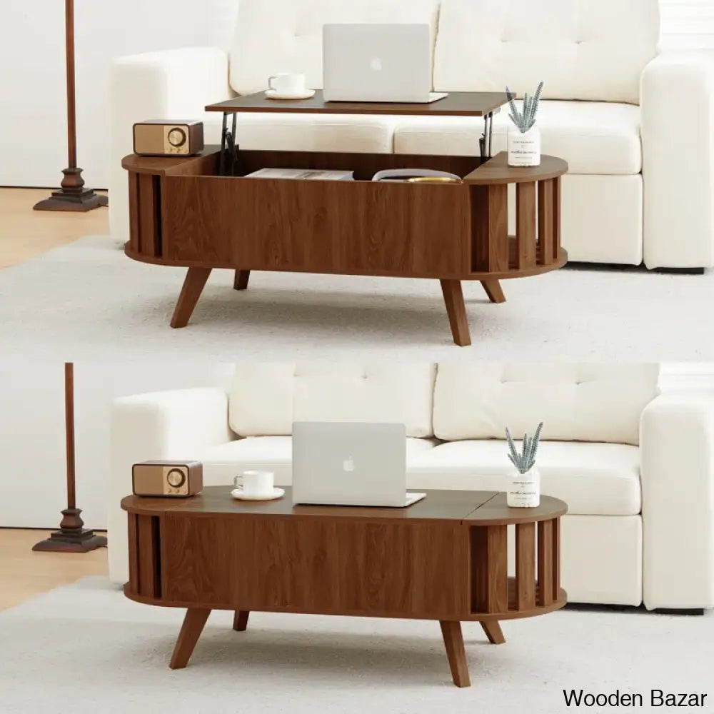 Lesagen Lift Top Coffee And Center Table With Hidden Storage