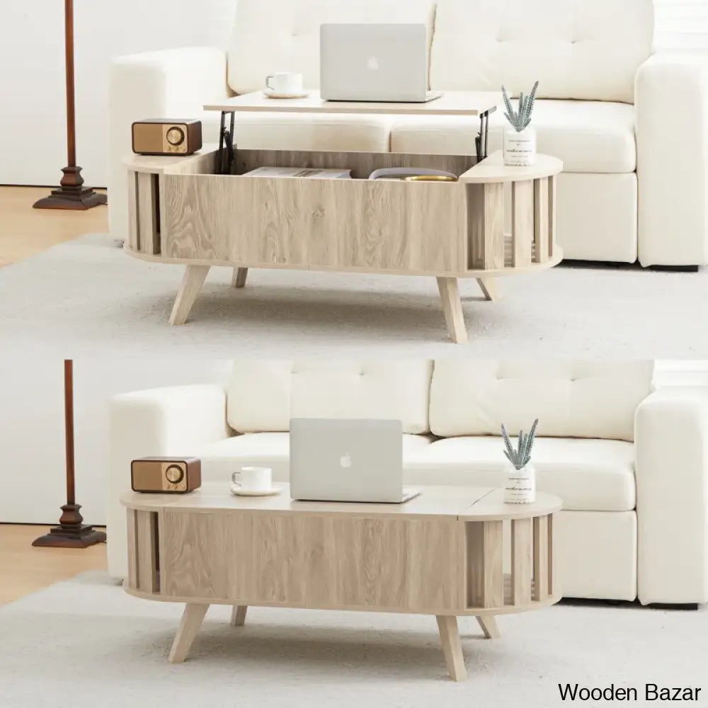 Lesagen Lift Top Coffee And Center Table With Hidden Storage