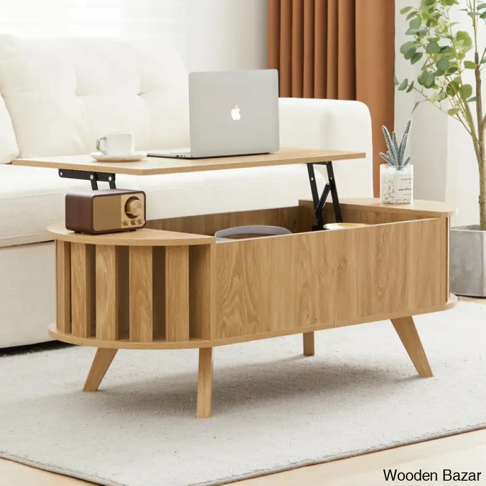 Lesagen Lift Top Coffee And Center Table With Hidden Storage