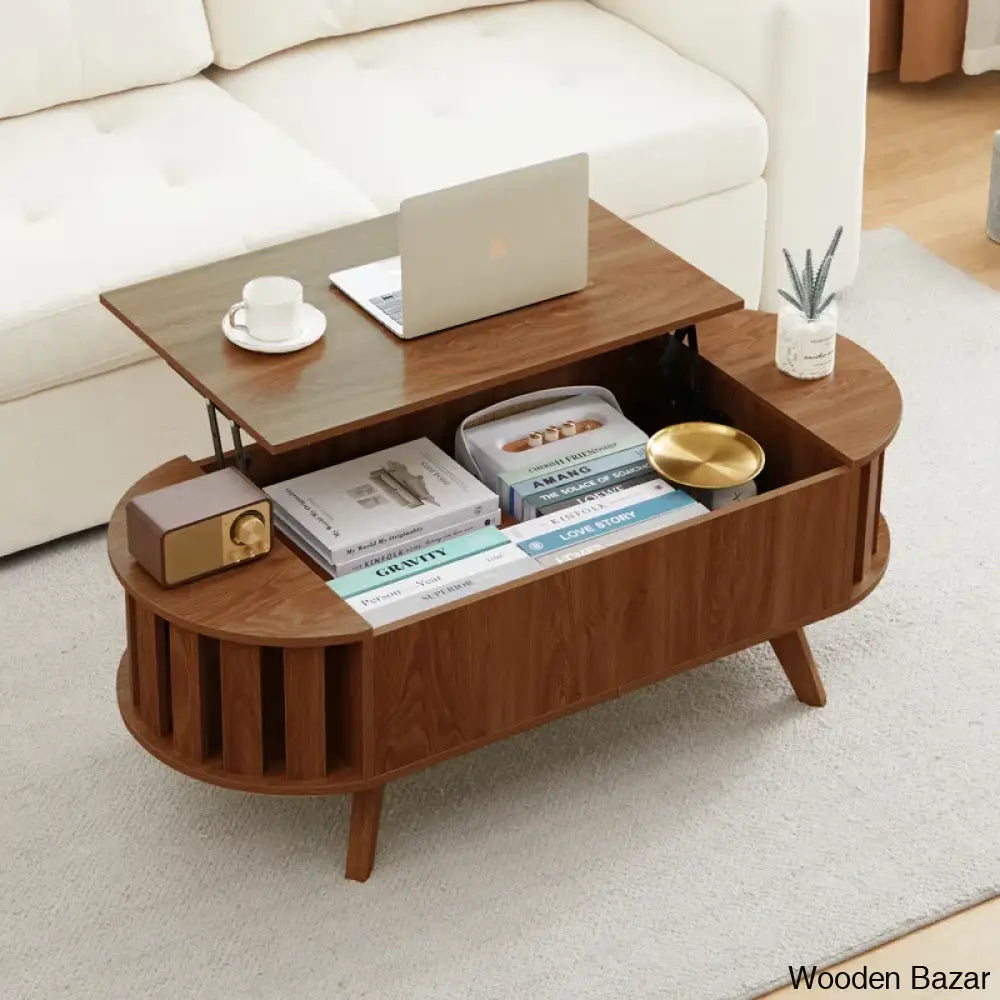 Lesagen Lift Top Coffee And Center Table With Hidden Storage