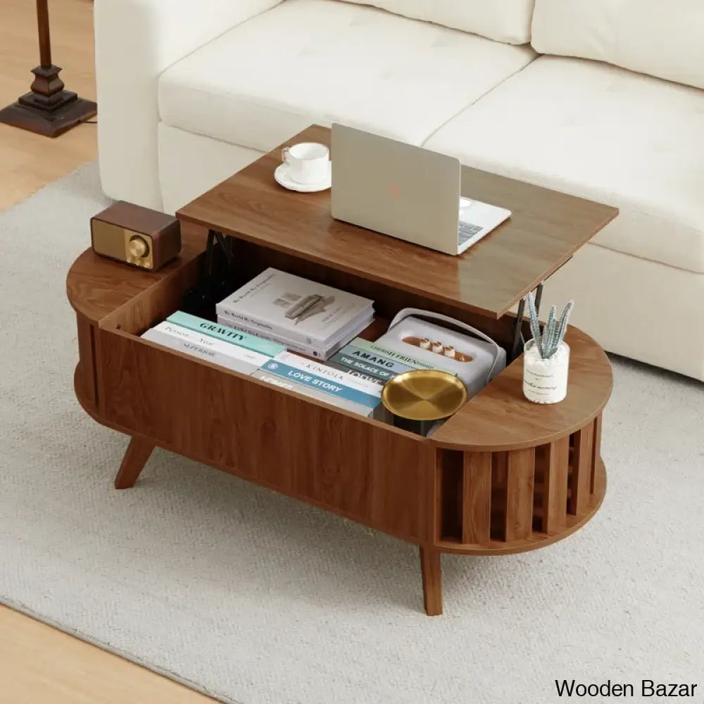 Lesagen Lift Top Coffee And Center Table With Hidden Storage