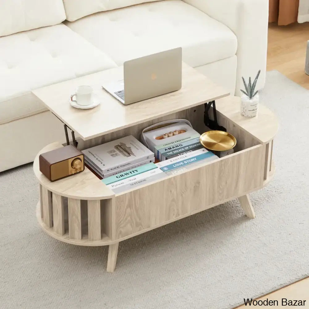 Lesagen Lift Top Coffee And Center Table With Hidden Storage