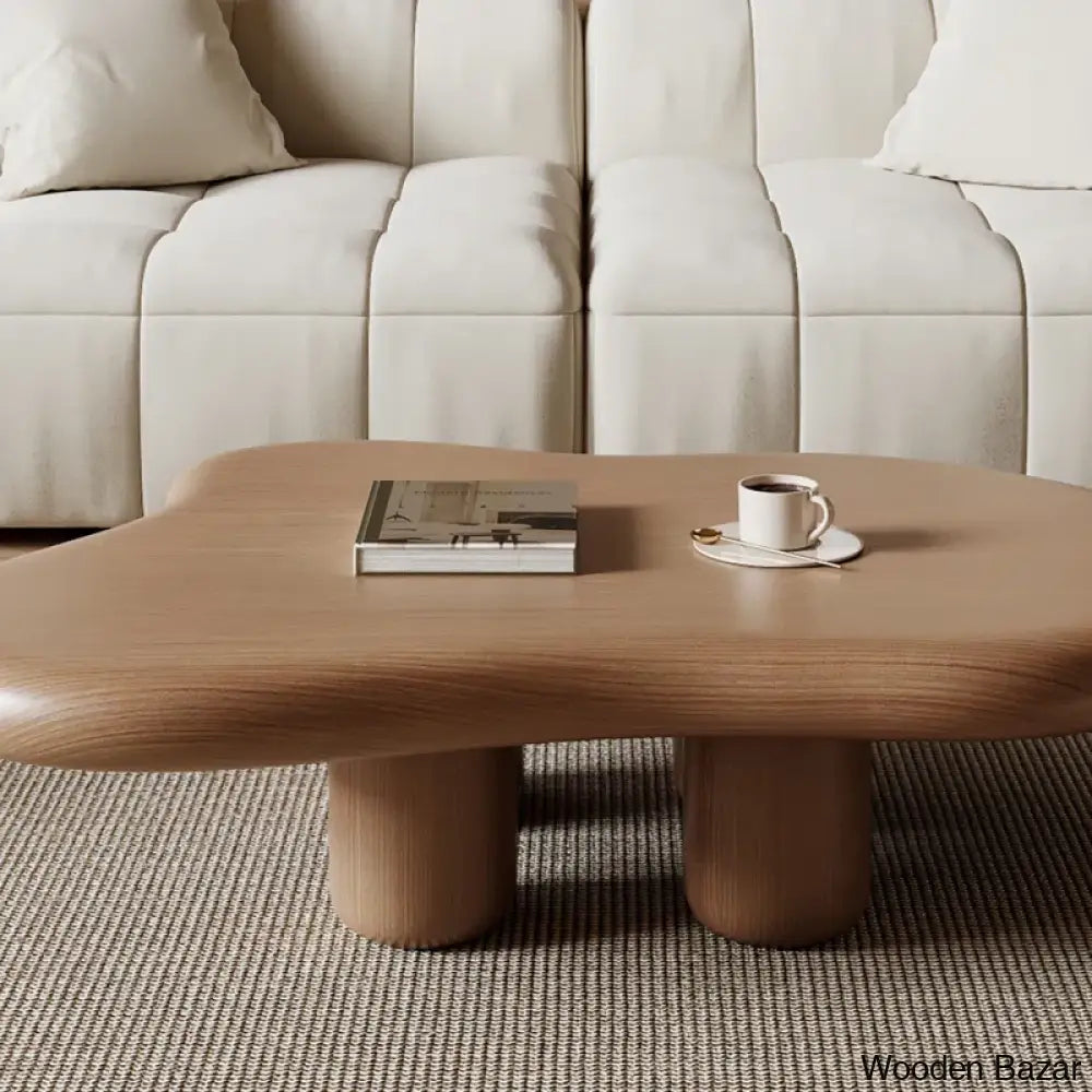 Leshanda Brown Wood Coffee And Center Table