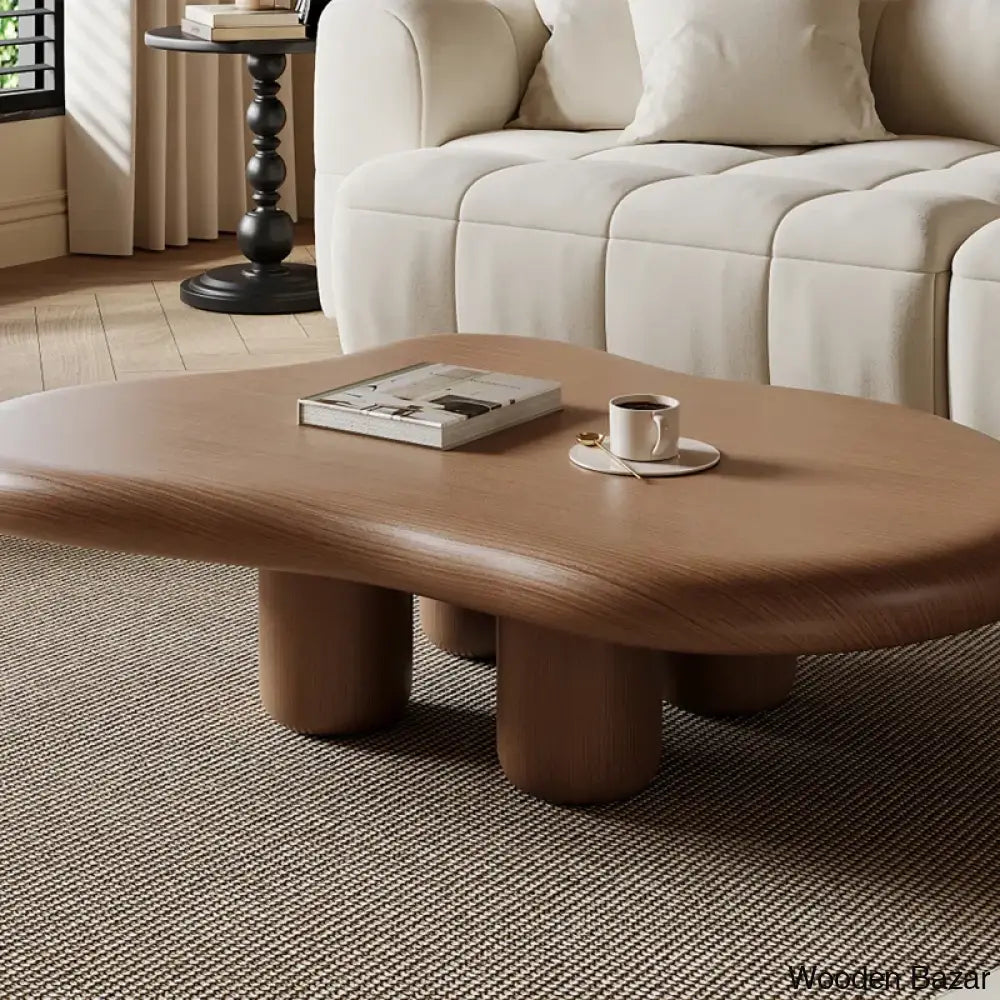 Leshanda Brown Wood Coffee And Center Table