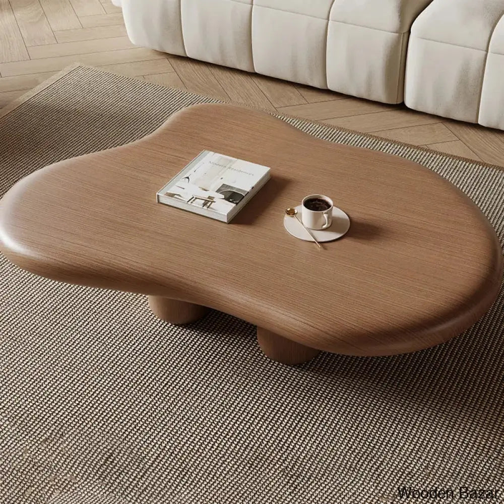 Leshanda Brown Wood Coffee And Center Table