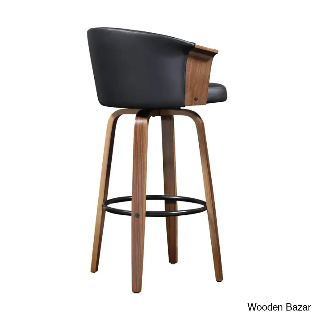 Leslia Tufted Pu Swivel Counter And Bar Stool (Set Of 2)