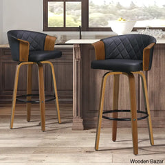 Leslia Tufted Pu Swivel Counter And Bar Stool (Set Of 2)