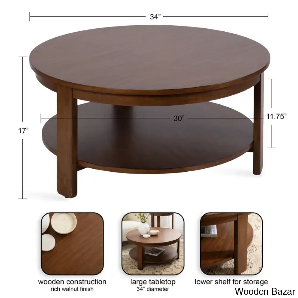 Leti Coffee Table In Pine Wood