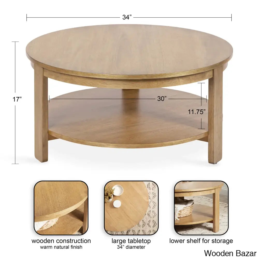 Leti Coffee Table In Pine Wood