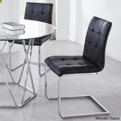 Licken Luxury 4 Seater Glass Top Dining Set - Wooden Bazar