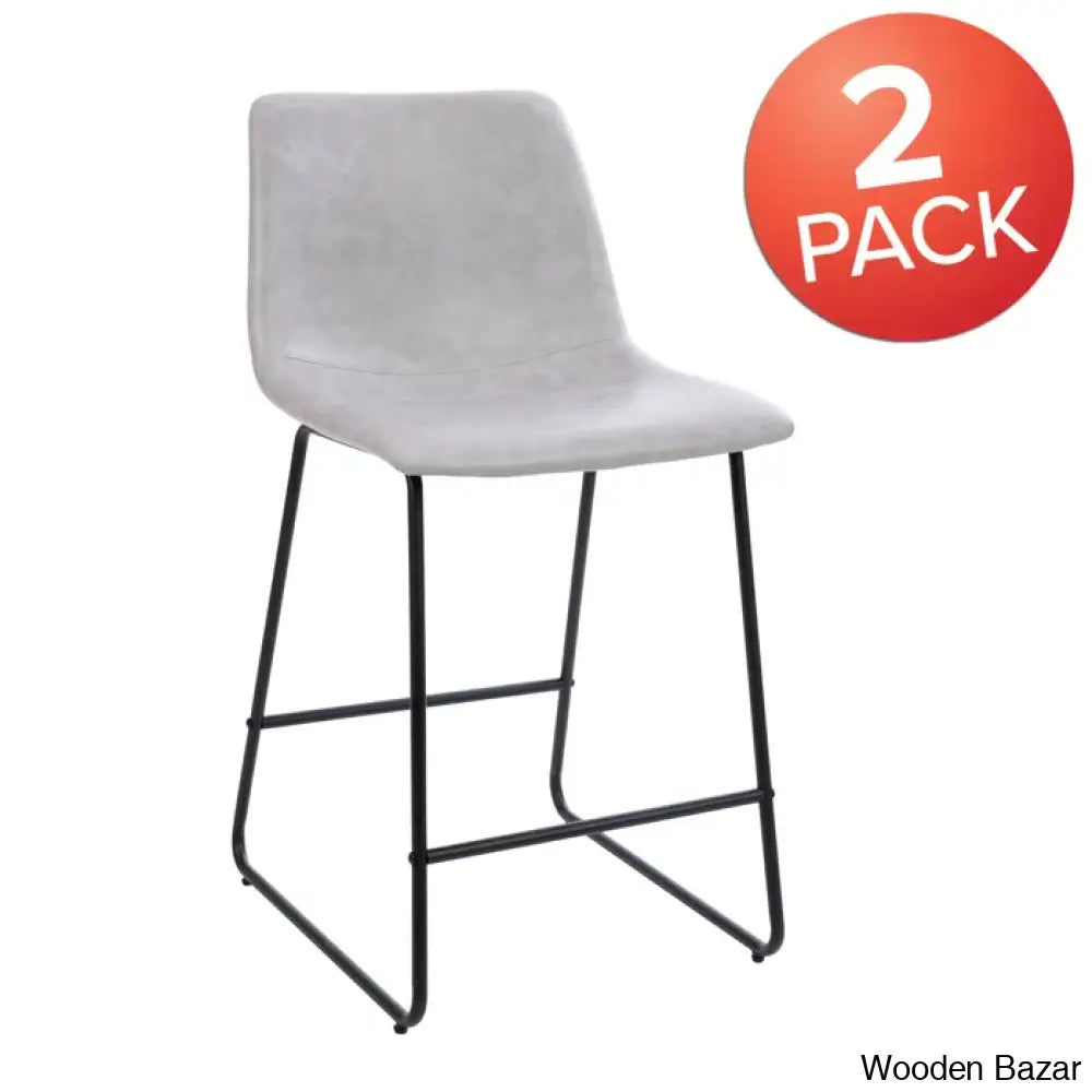 Liekelen Swivel Commercial Grade Leather Soft Upholstered Bar & Counter Stools (Set Of 2)