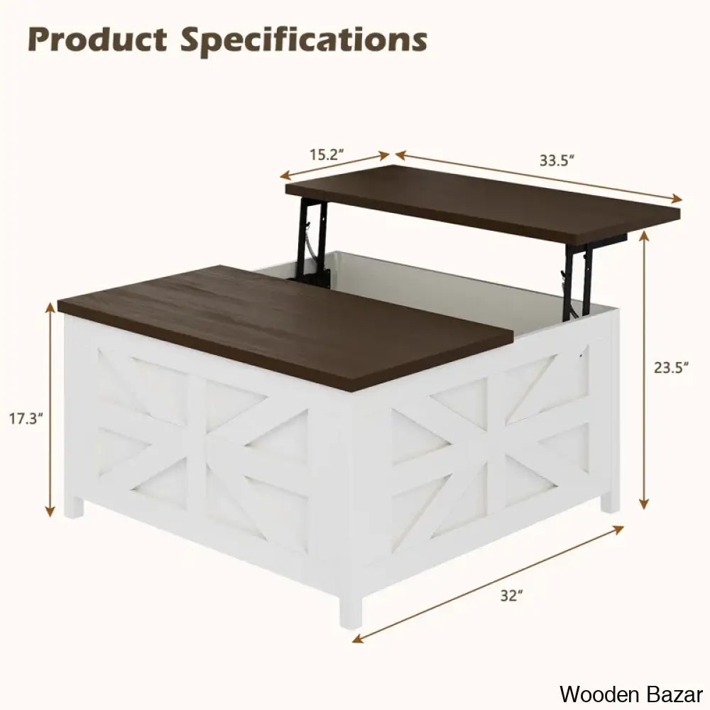 Liliosaz Coffee And Center Table Lift Top With Storage