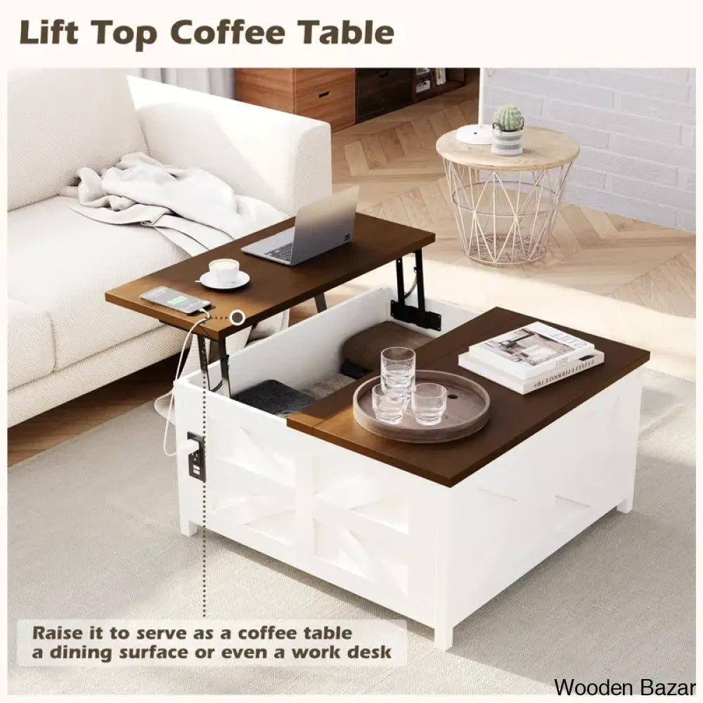 Liliosaz Coffee And Center Table Lift Top With Storage