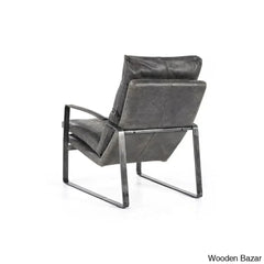 Lillian Lex Modern Single Seater Armchair With Metal Base - Wooden Bazar